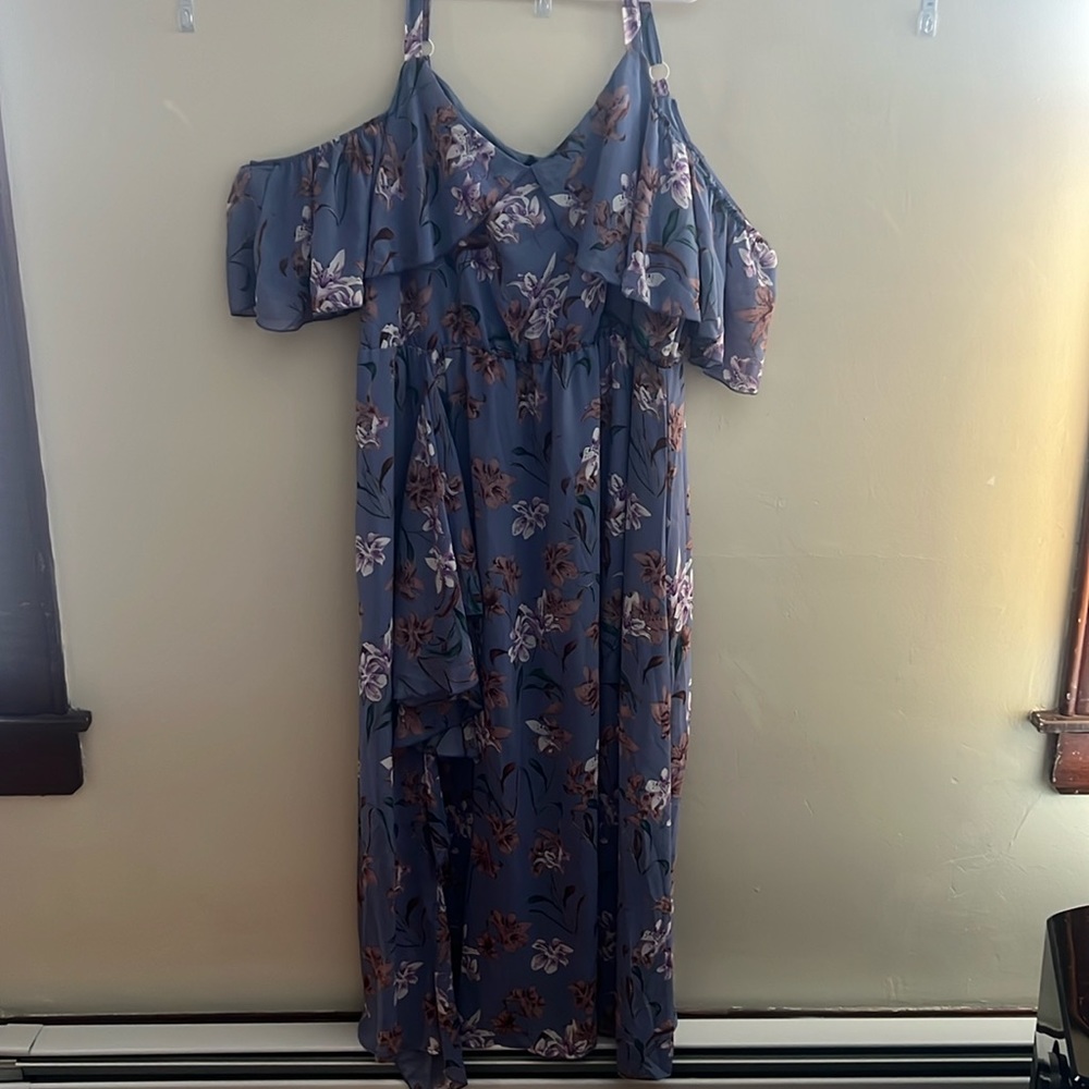 Floral blue beautiful dress